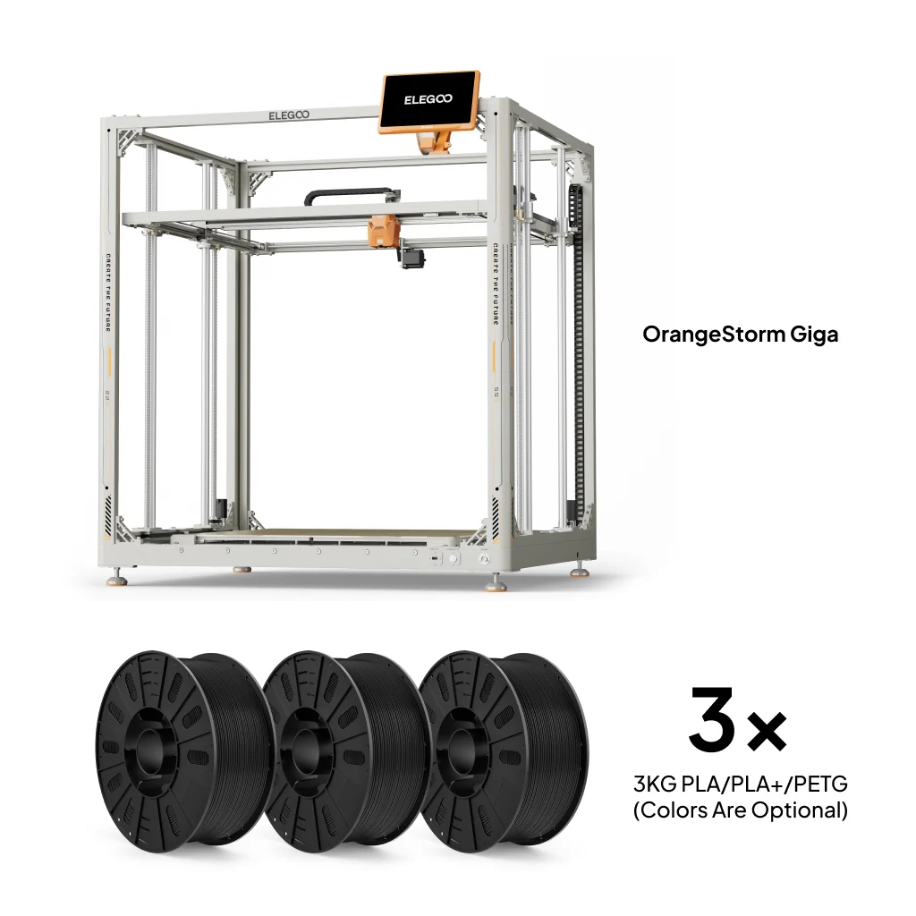 OrangeStorm Giga + 3x3kg PLA/PLA+/PETG Filament Bundle
