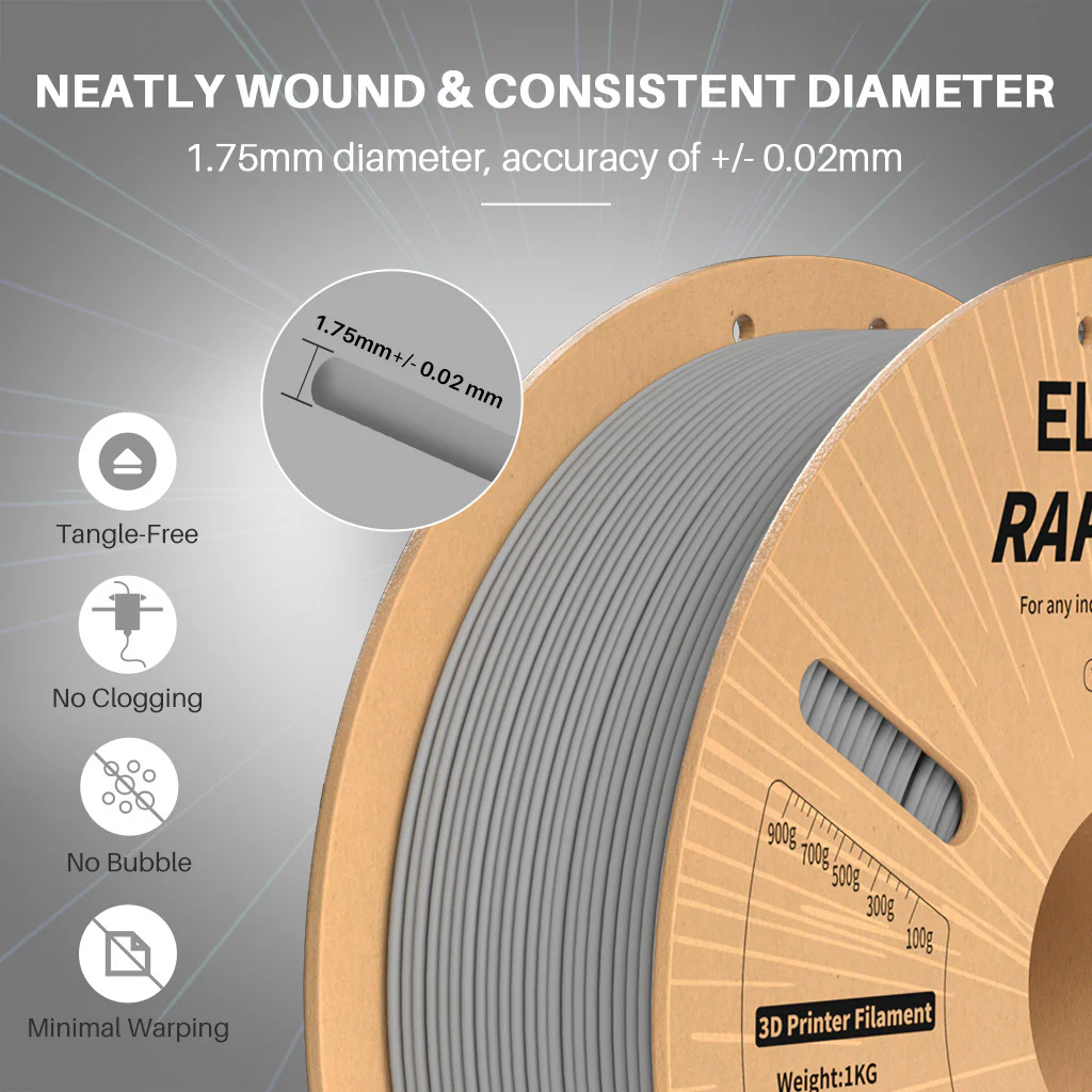 Rapid PLA Plus Filament Grey 10 kg
